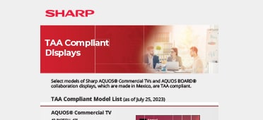 TAA Compliant Sharp Products Flyer